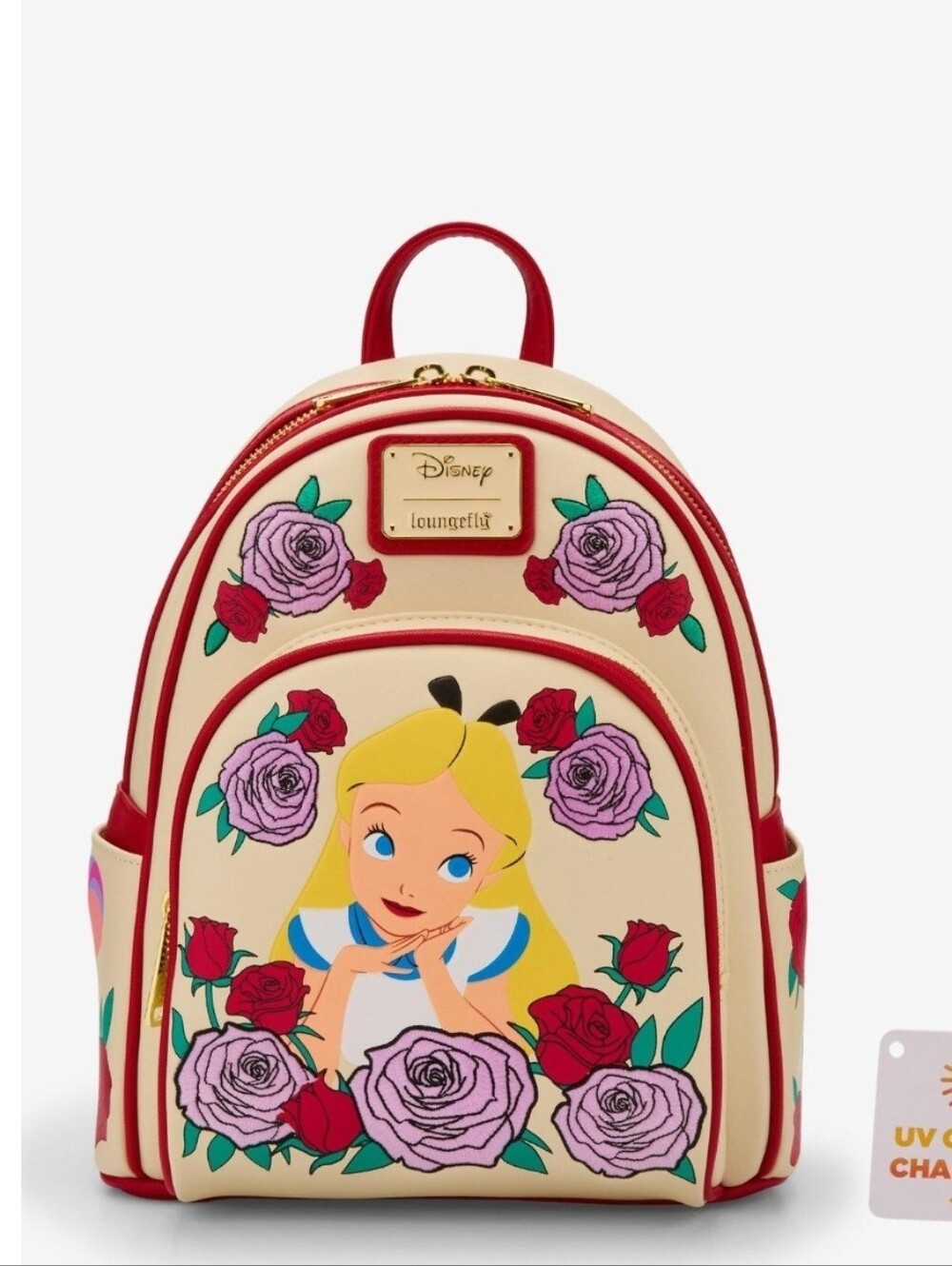 Loungefly Alice in Wonderland UV Color Changing Roses Mini Backpack Nwt - Picture 2 of 7